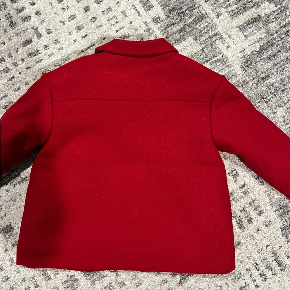 Zara red girls wool coat - Picture 4 of 5